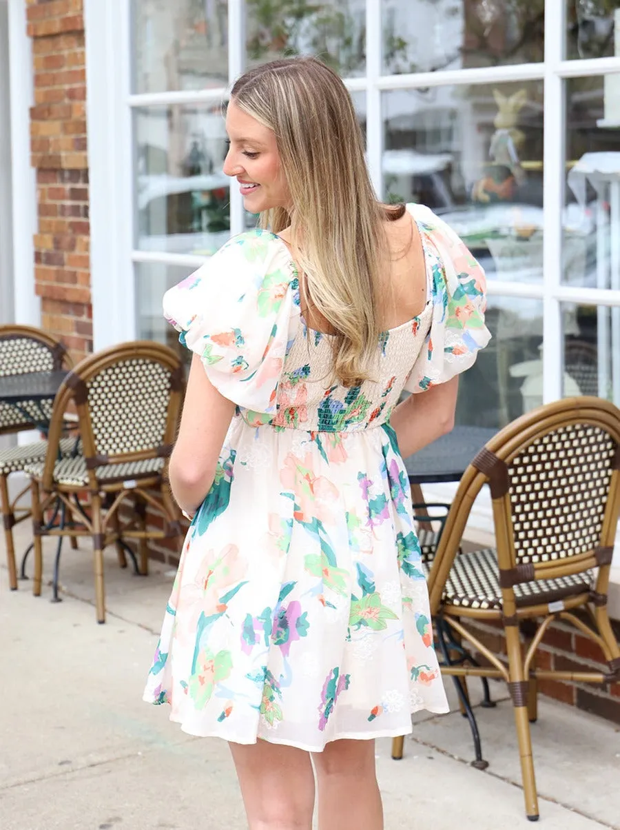 All Over Floral Ruffled Mini Dress