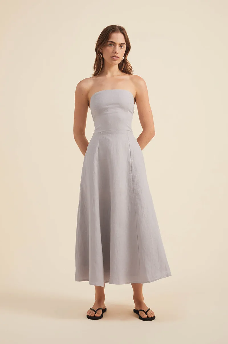 AMARA Midi Dress - stone linen