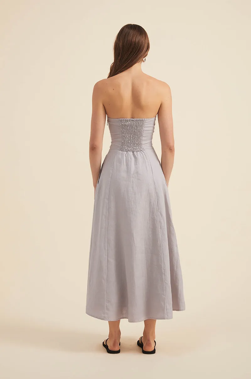 AMARA Midi Dress - stone linen