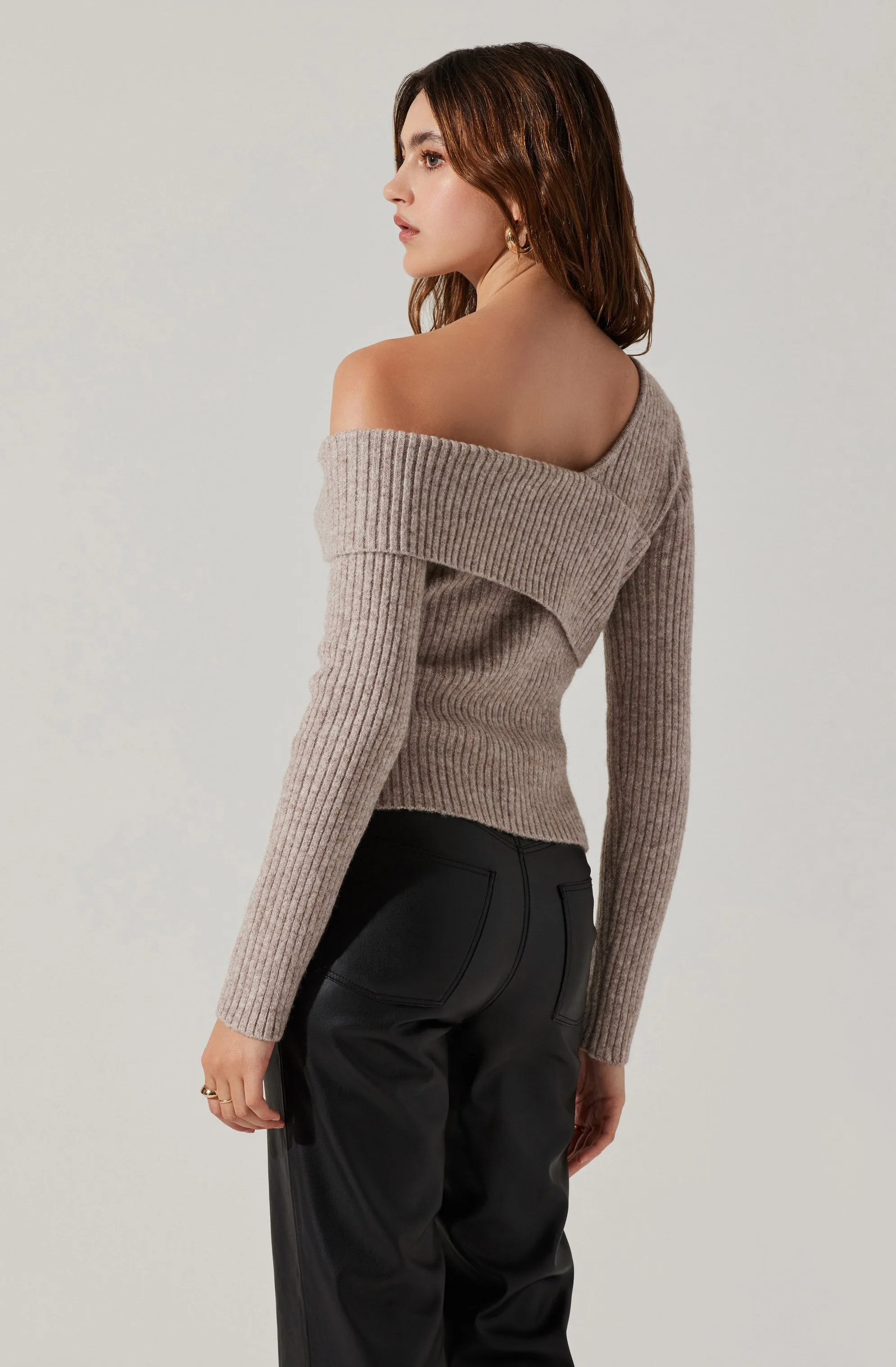 Asymmetrical Foldover Sweater