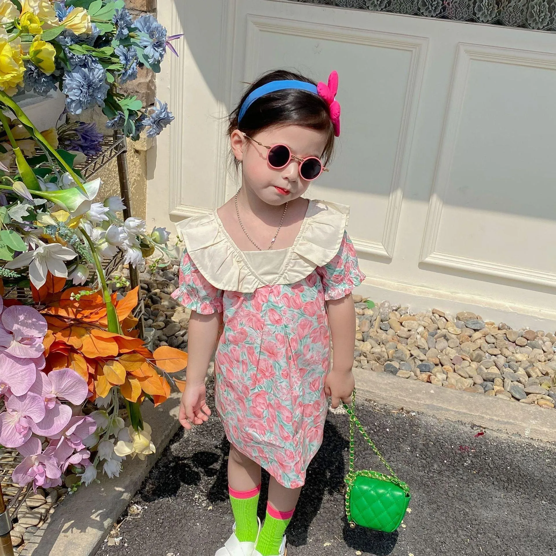 Baby Kid Girls Flower Print Dresses