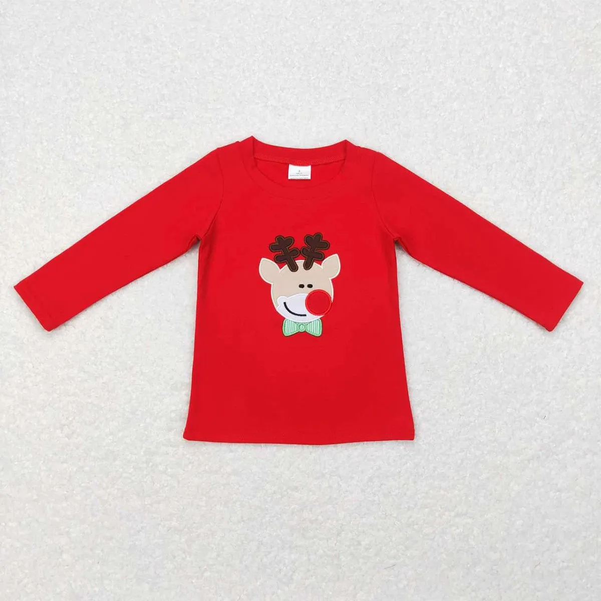 Boys Shirt - Christmas - Reindeer Long Sleeve Applique