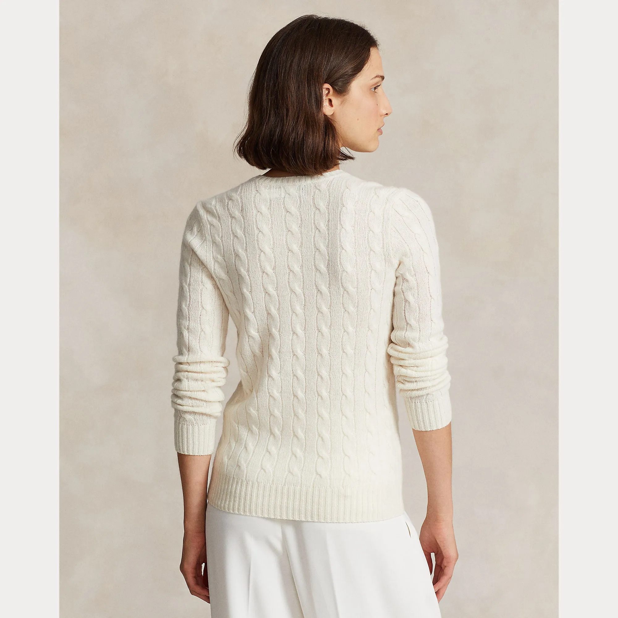 CABLE-KNIT V-NECK SWEATER