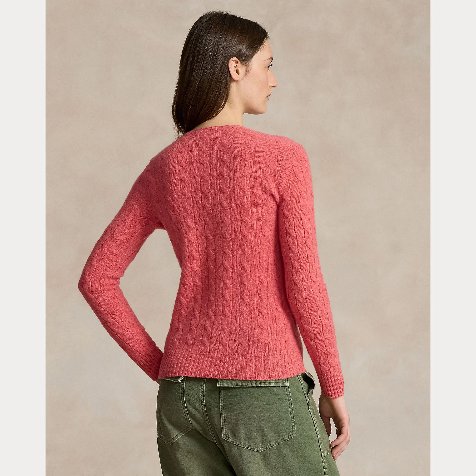 CABLE-KNIT V-NECK SWEATER