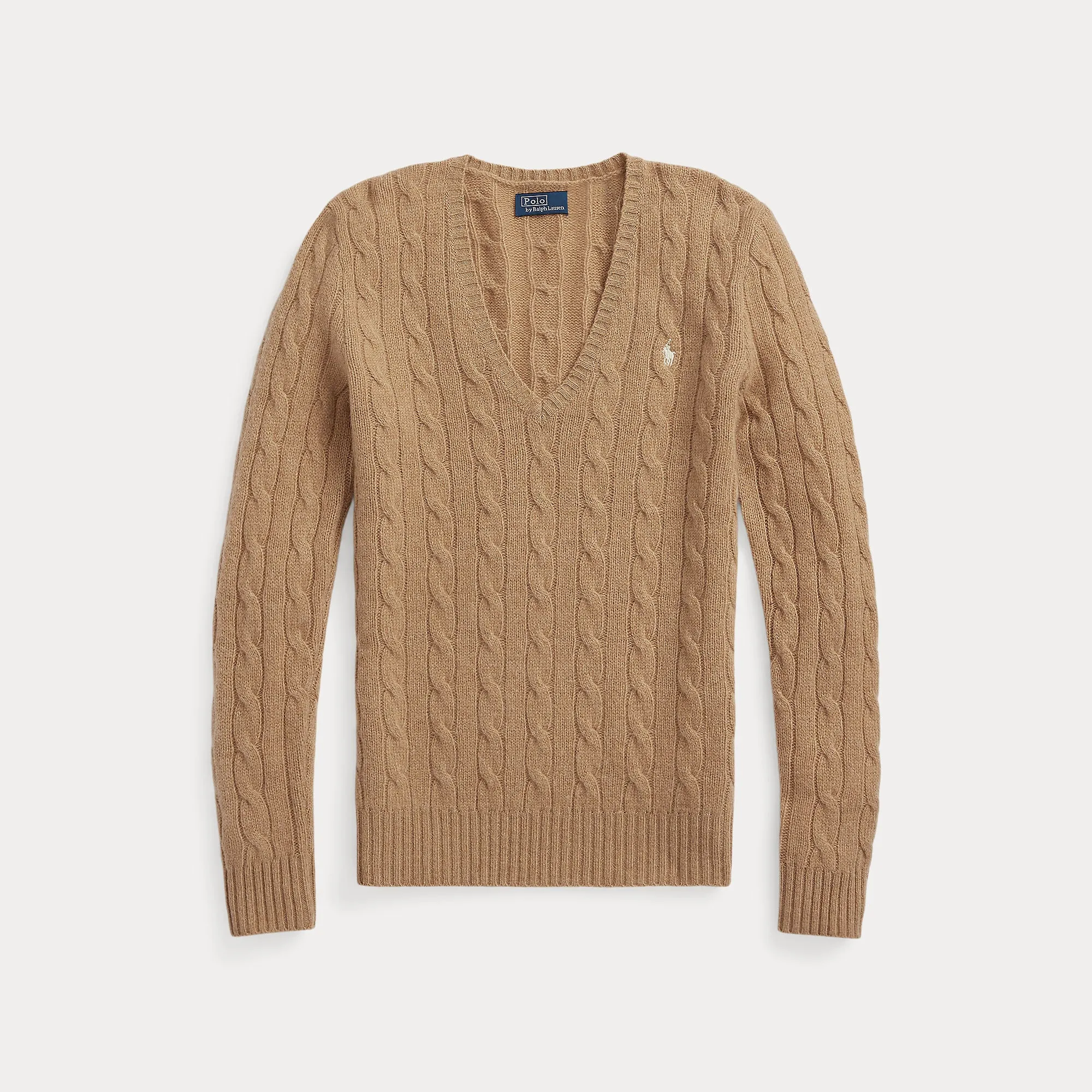 CABLE-KNIT V-NECK SWEATER