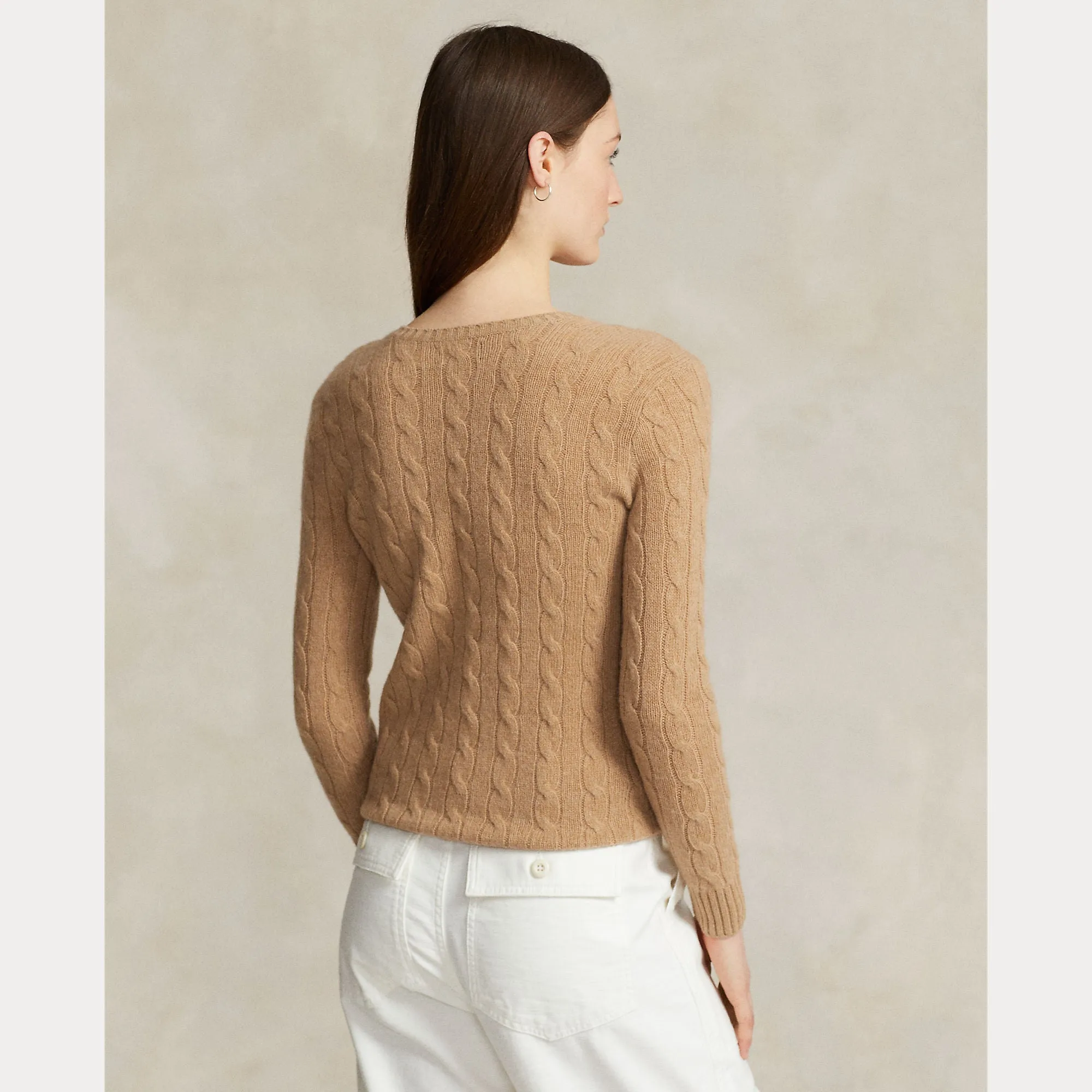 CABLE-KNIT V-NECK SWEATER