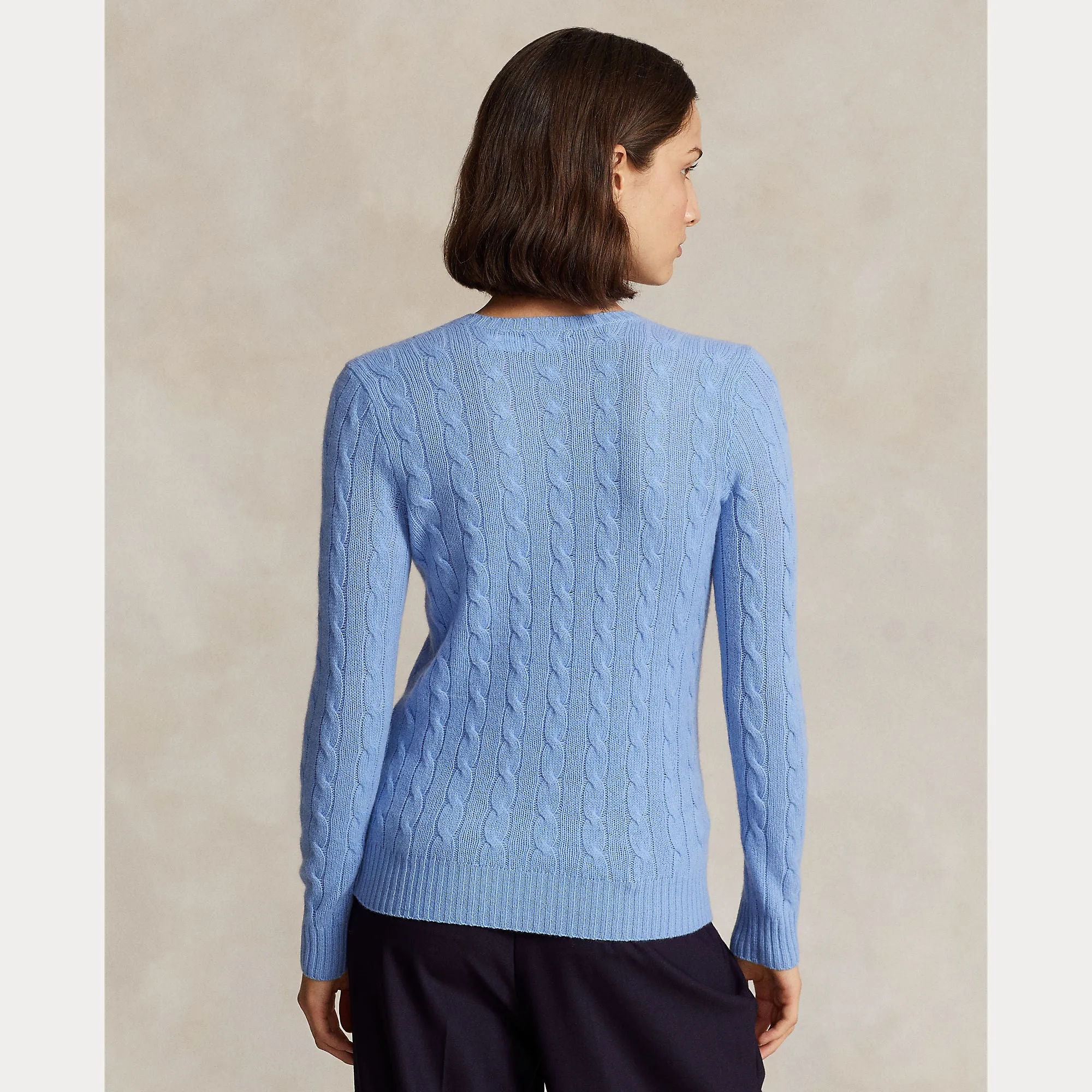 CABLE-KNIT V-NECK SWEATER