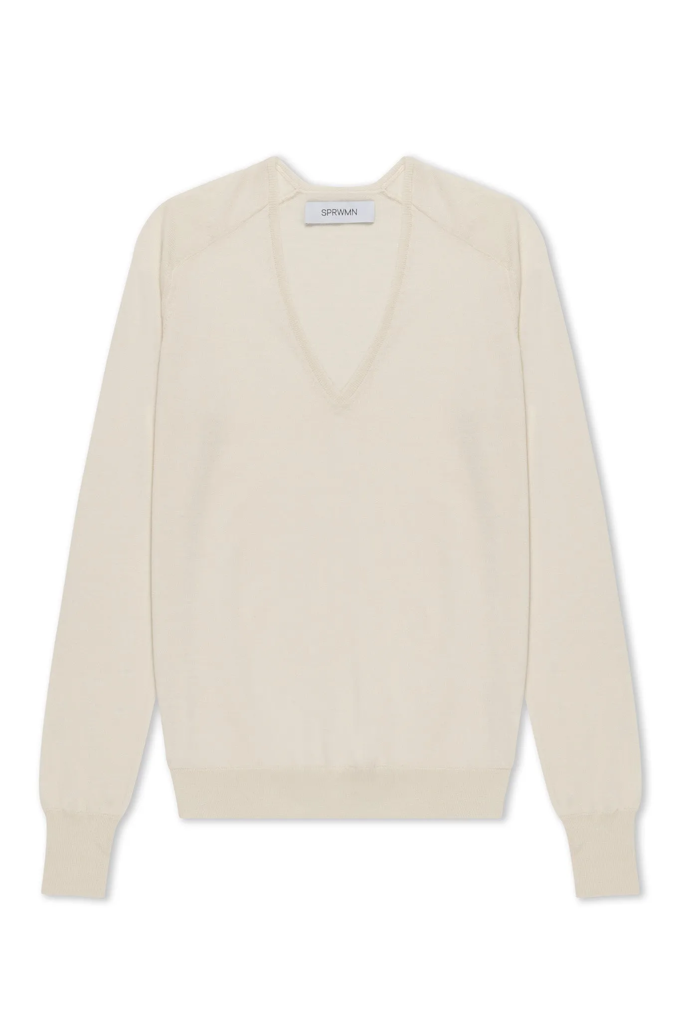 Chalk Cashmere V-Neck Sweater