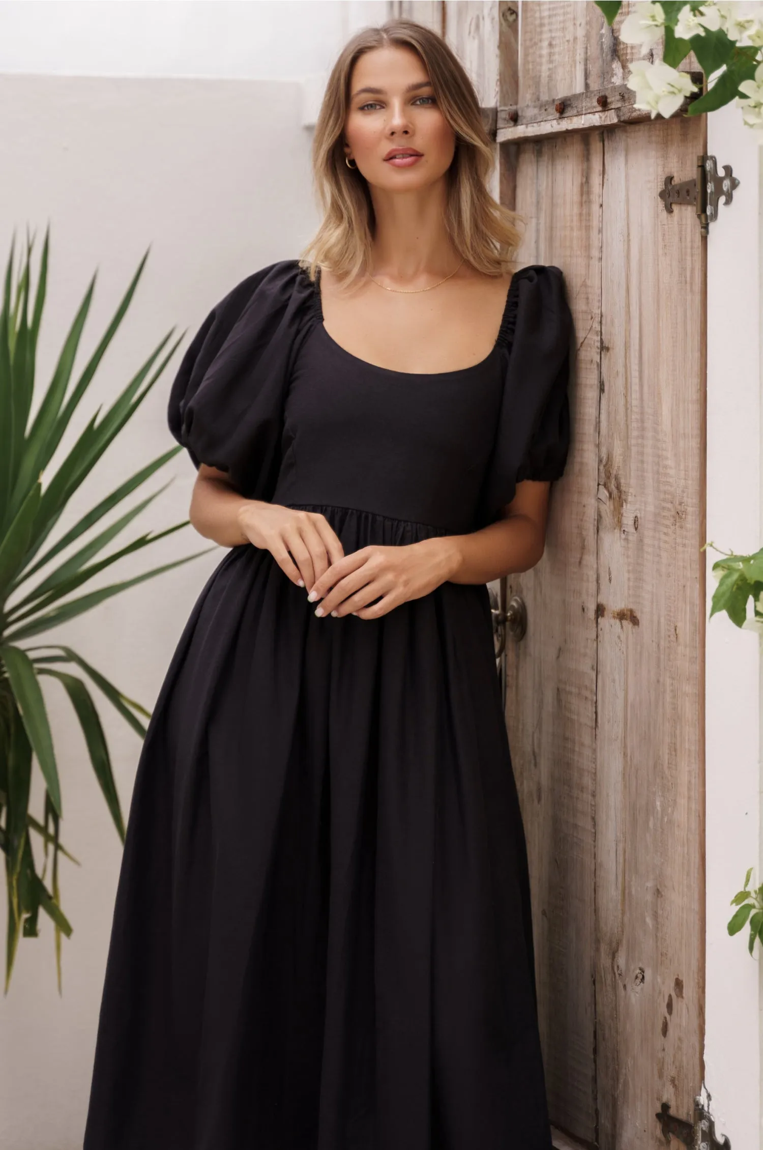 Cherie Puff Sleeve Midi Dress