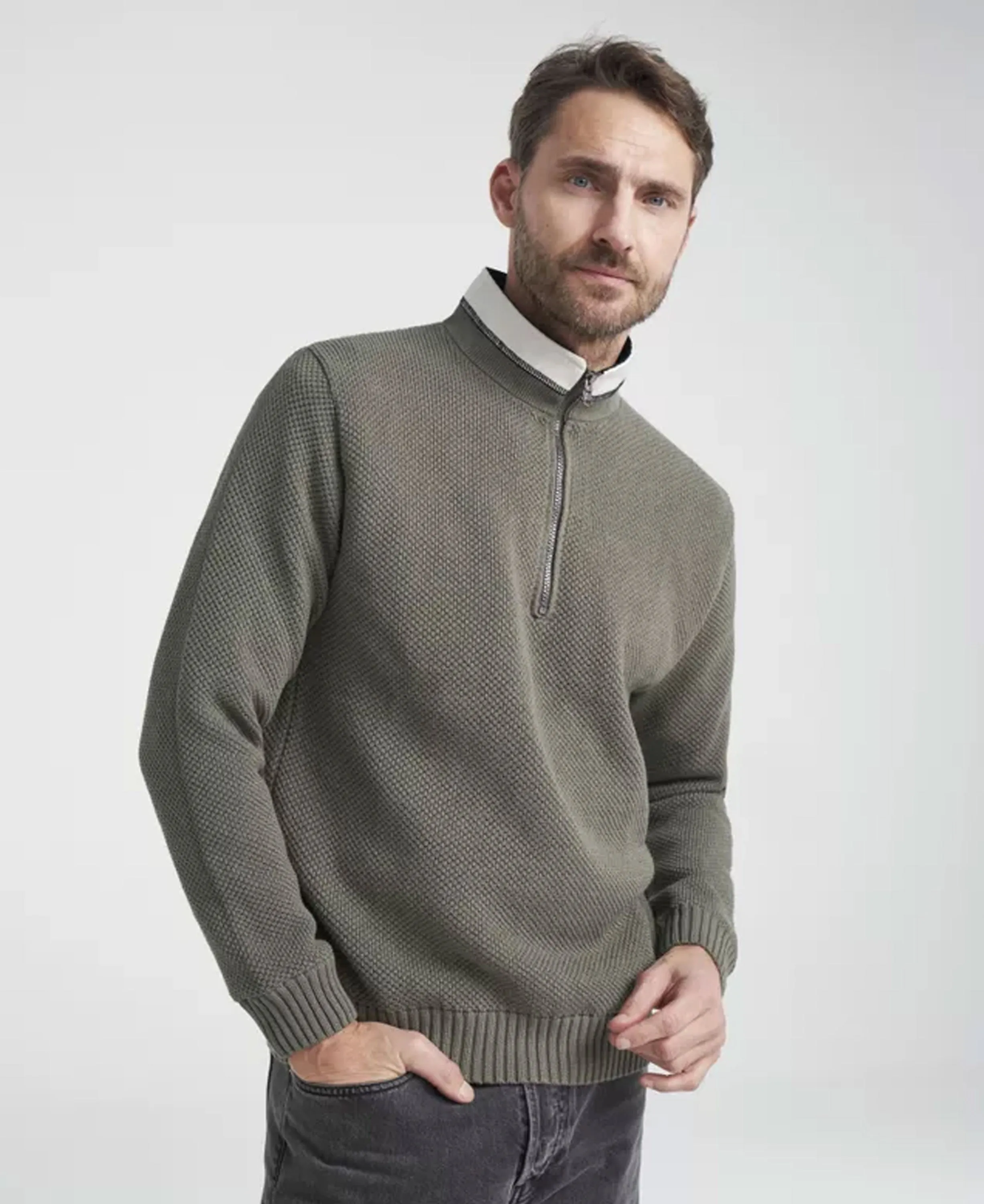 Classic Windproof Sweater - Dusty Olive