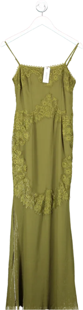 Coast Green Sophie Habboo Lace Trim Cami Maxi Dress UK 8