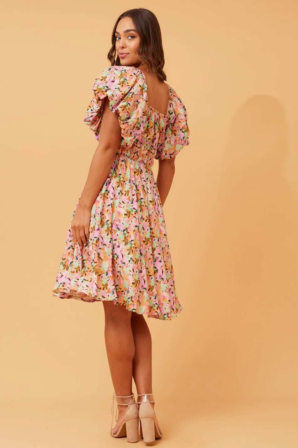 COLLEEN PUFF SLEEVE FLORAL DRESS