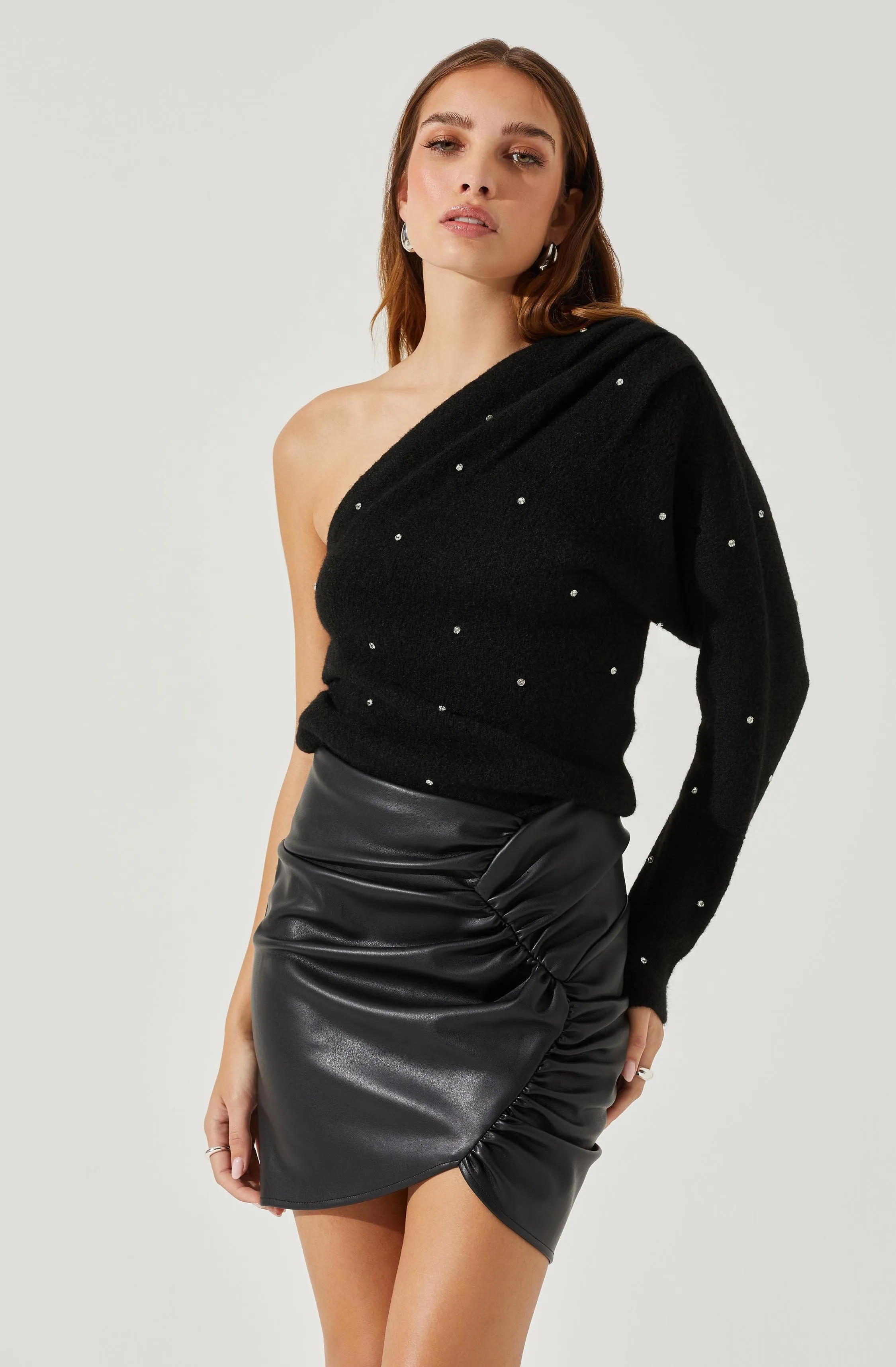 Cosima Embellished One Sleeve Sweater