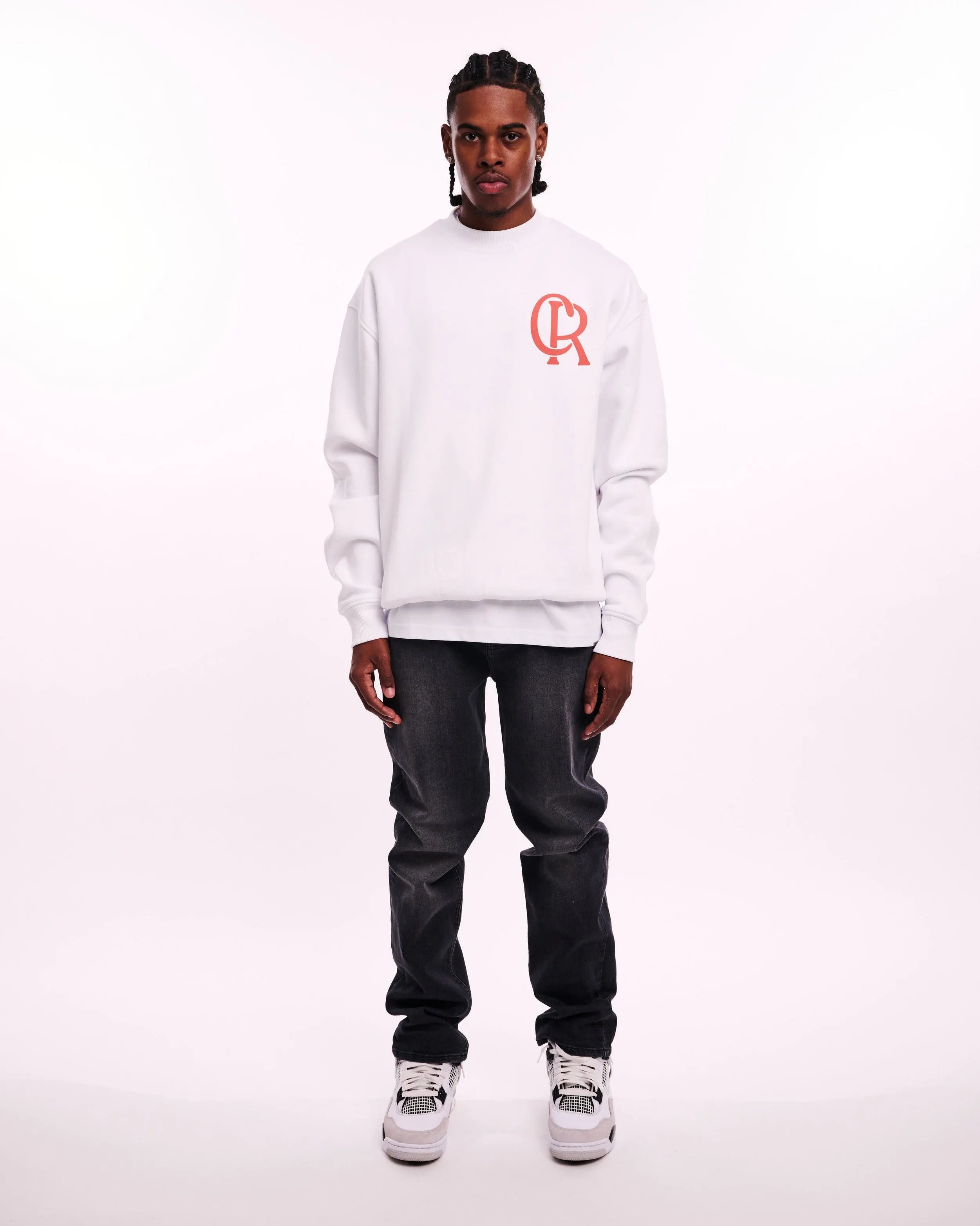 CROYEZ INITIAL SWEATER - WHITE/CLAY