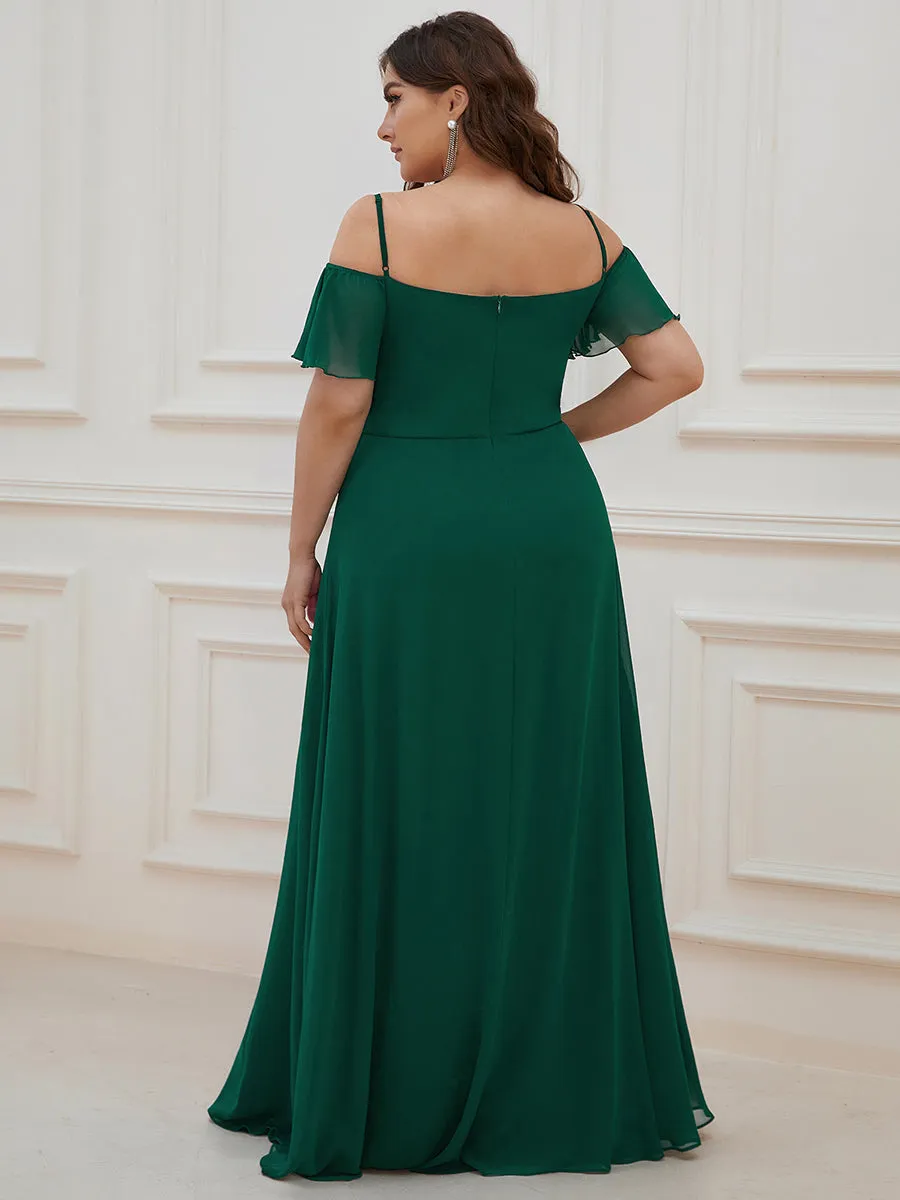 Custom Size Plain Solid Color Plus Size Wholesale Chiffon Bridesmaid Dress