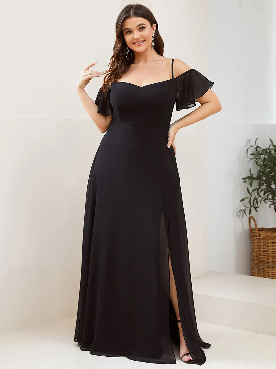 Custom Size Plain Solid Color Plus Size Wholesale Chiffon Bridesmaid Dress