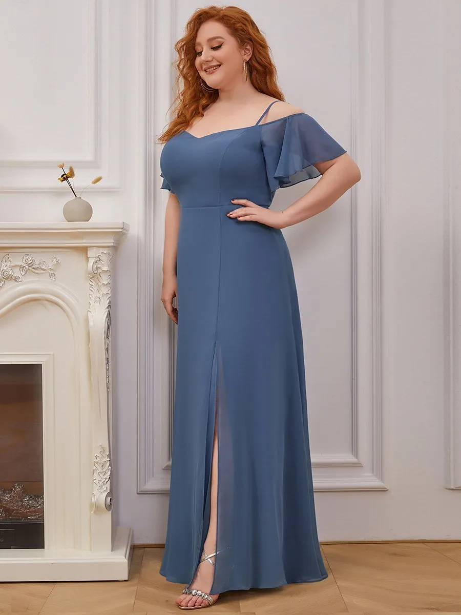 Custom Size Plain Solid Color Plus Size Wholesale Chiffon Bridesmaid Dress