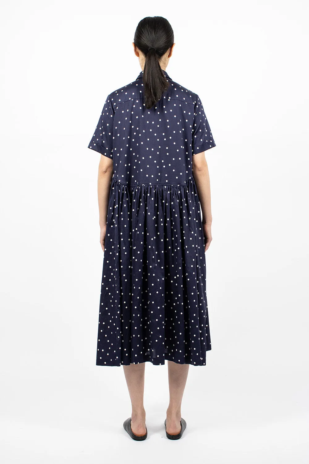 Daphne Dress Dark Navy/Ivory Dots