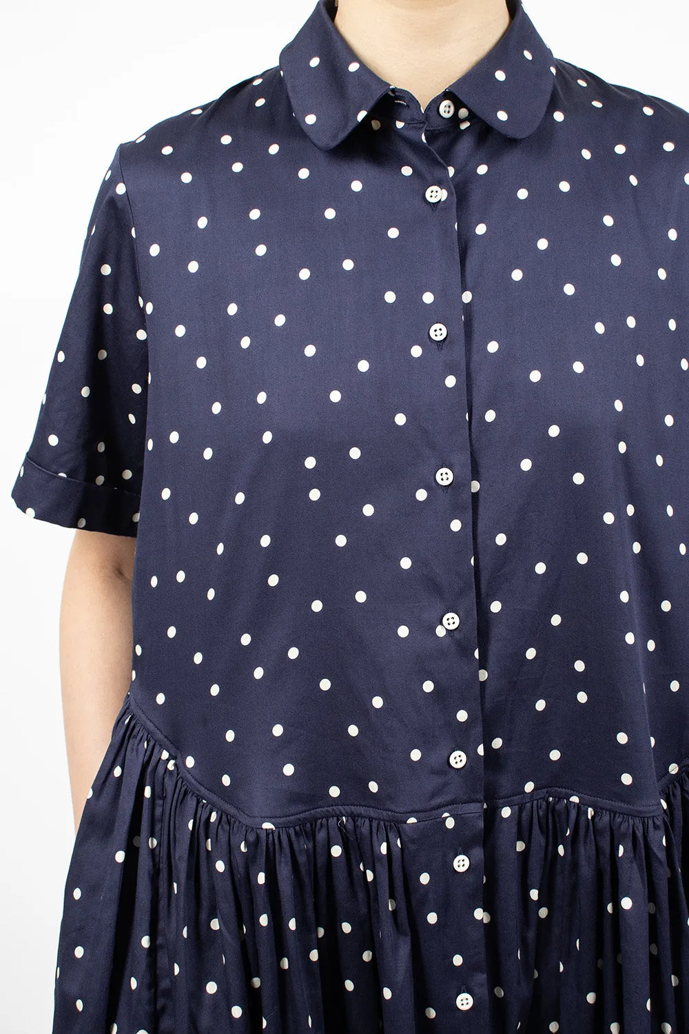 Daphne Dress Dark Navy/Ivory Dots