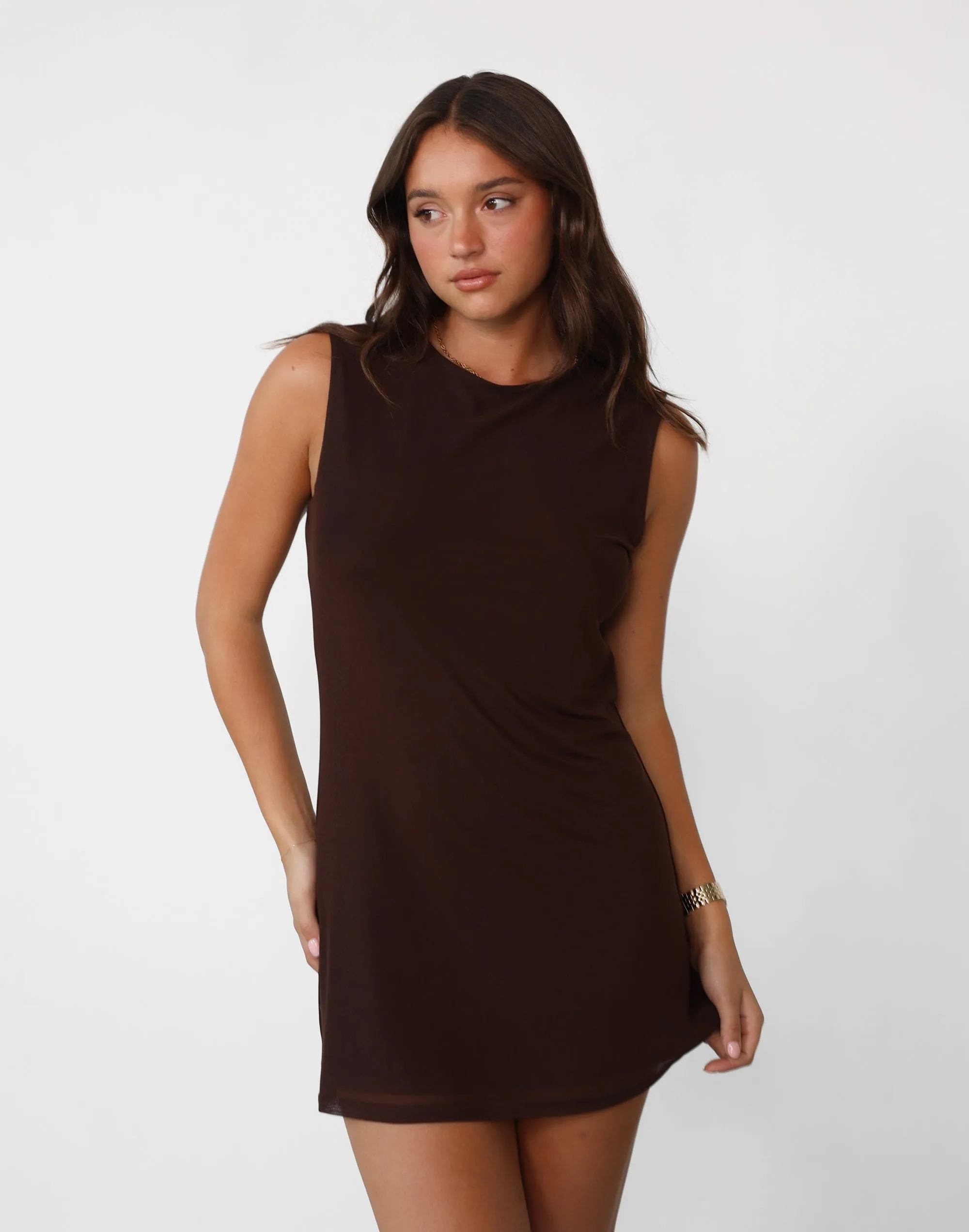 Deona Mini Dress (Cocoa)