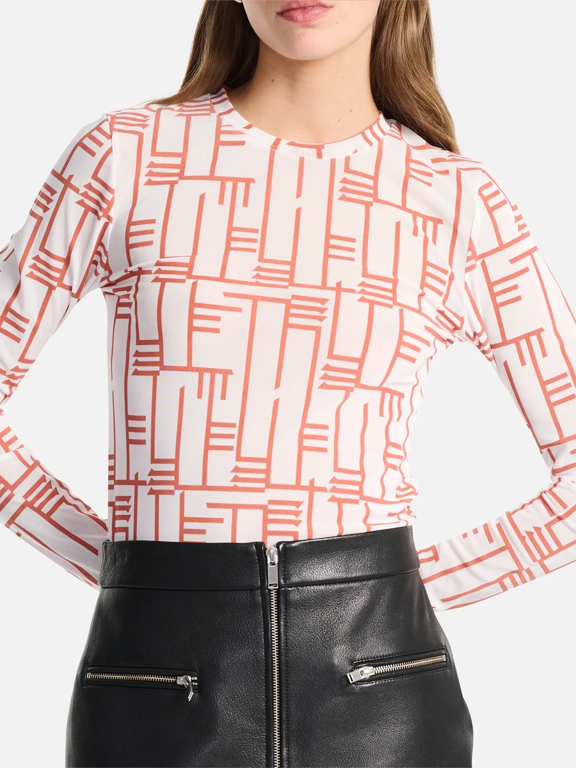 ENA PELLY | WILLOW MESH TOP - RED BRICK