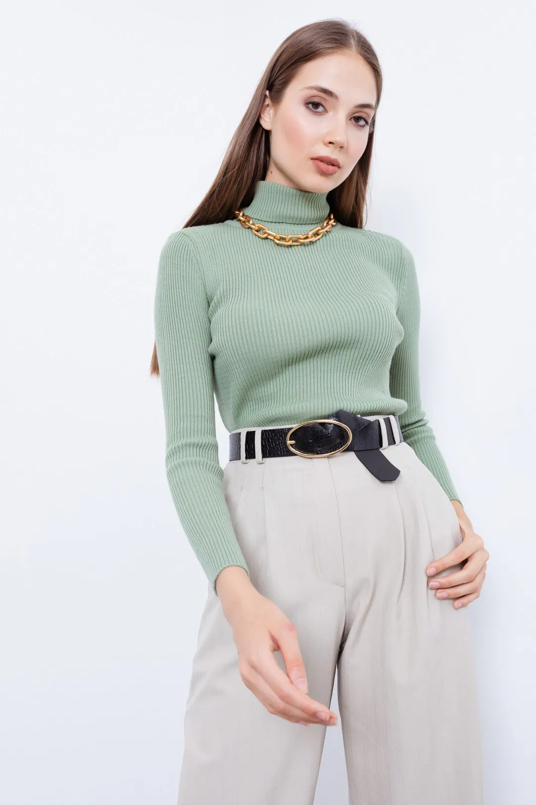 Female Fisherman Collar Knitwear Sweater