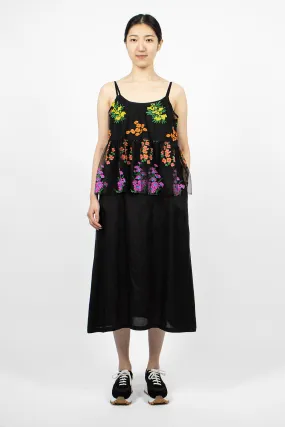 Floral Overlay Dress Black