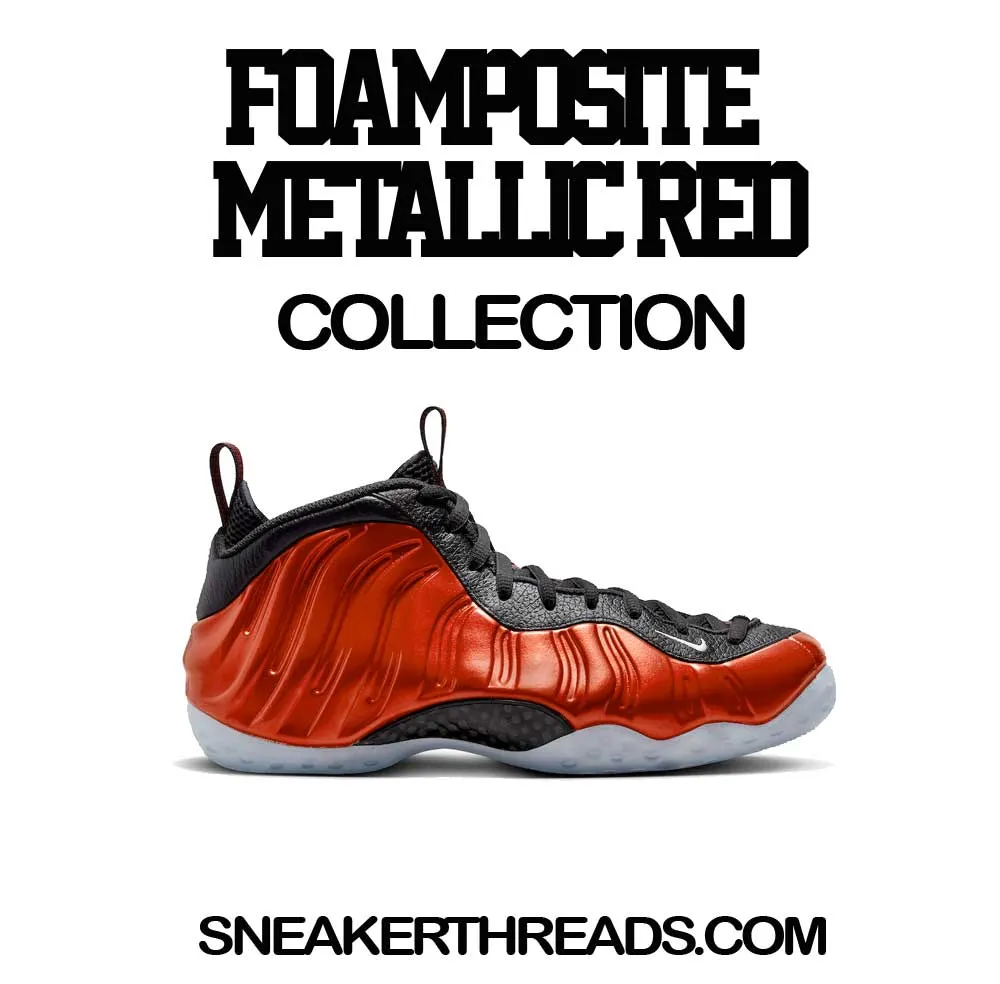 Foamposite Metallic Red Shirt - One Penny- Black