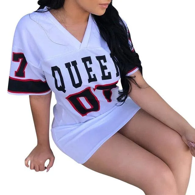 Hip Hop Queen Printed Long T Shirt