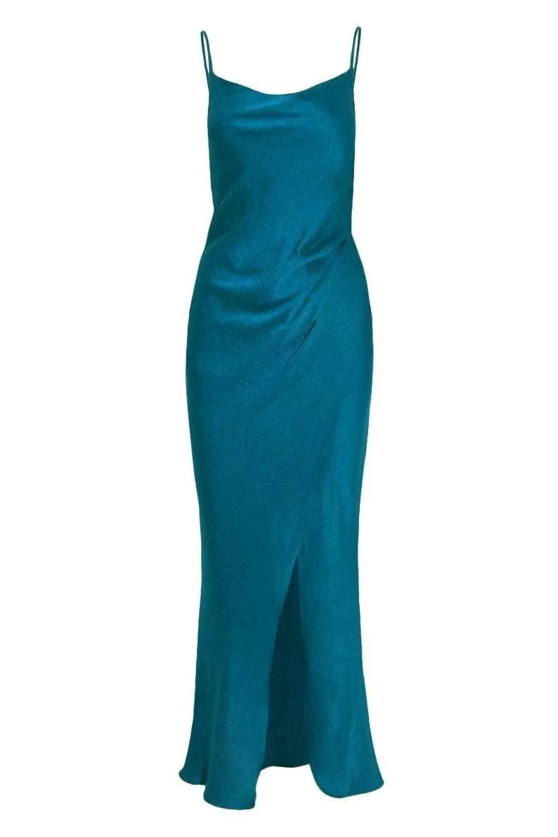 Isabella Low Back Dress - Teal