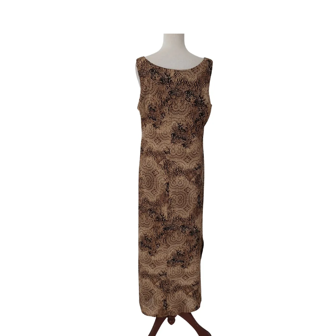 Jessica Howard Brown Sleeveless Maxi Dress | Like New |