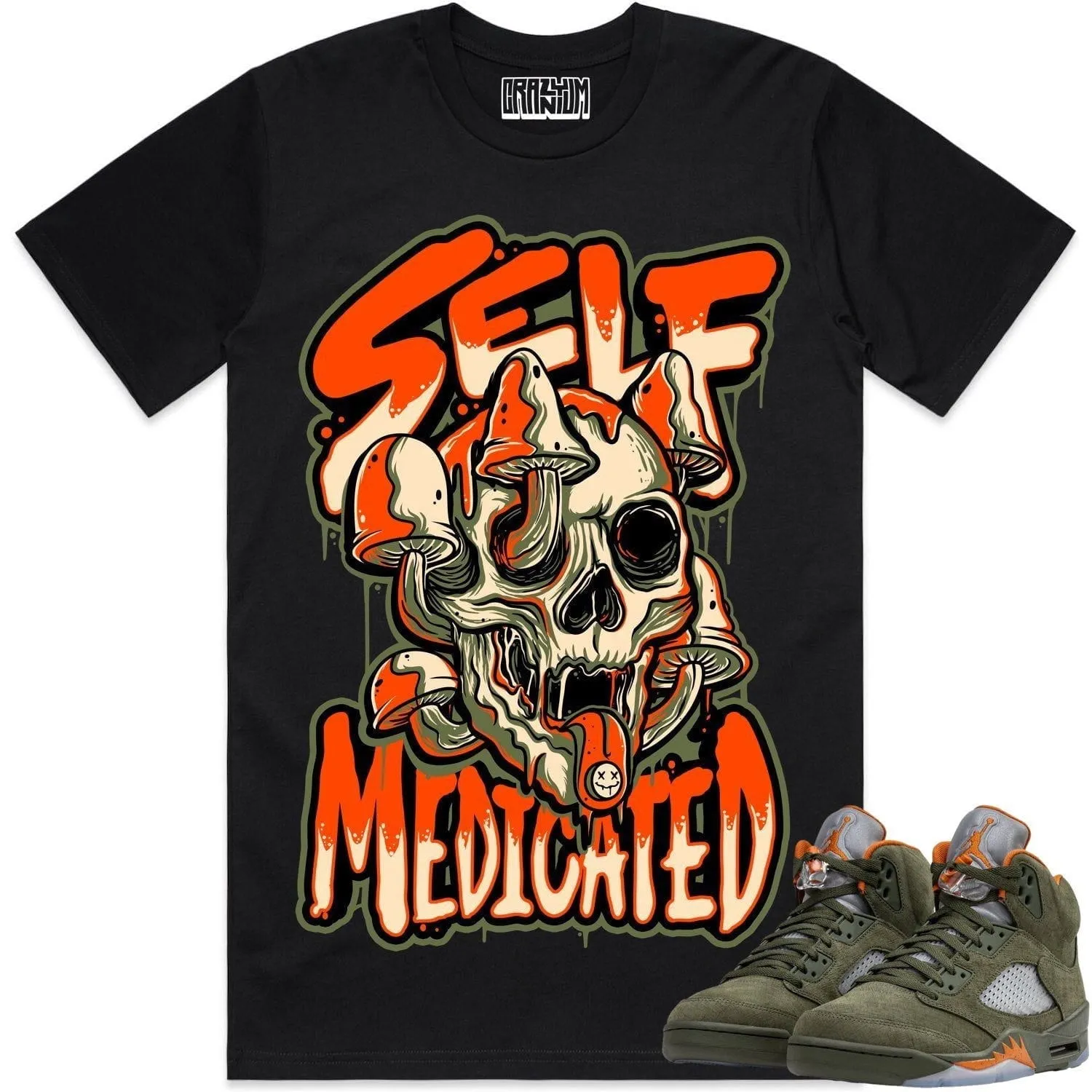 Jordan 5 Olive 5s Shirt to Match - CELADON SELF MEDICATED