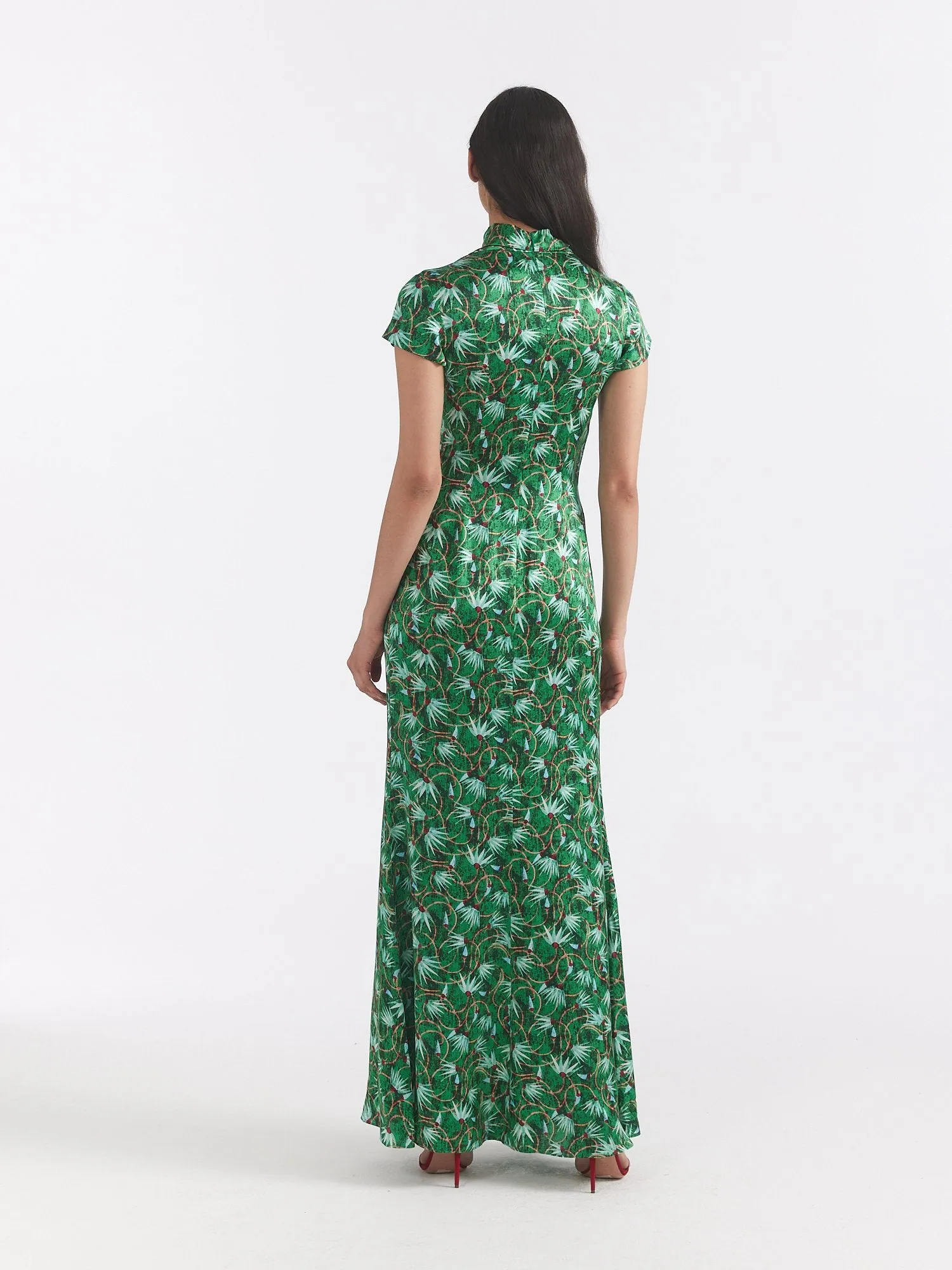 Kelly Printed Turtleneck Maxi Dress