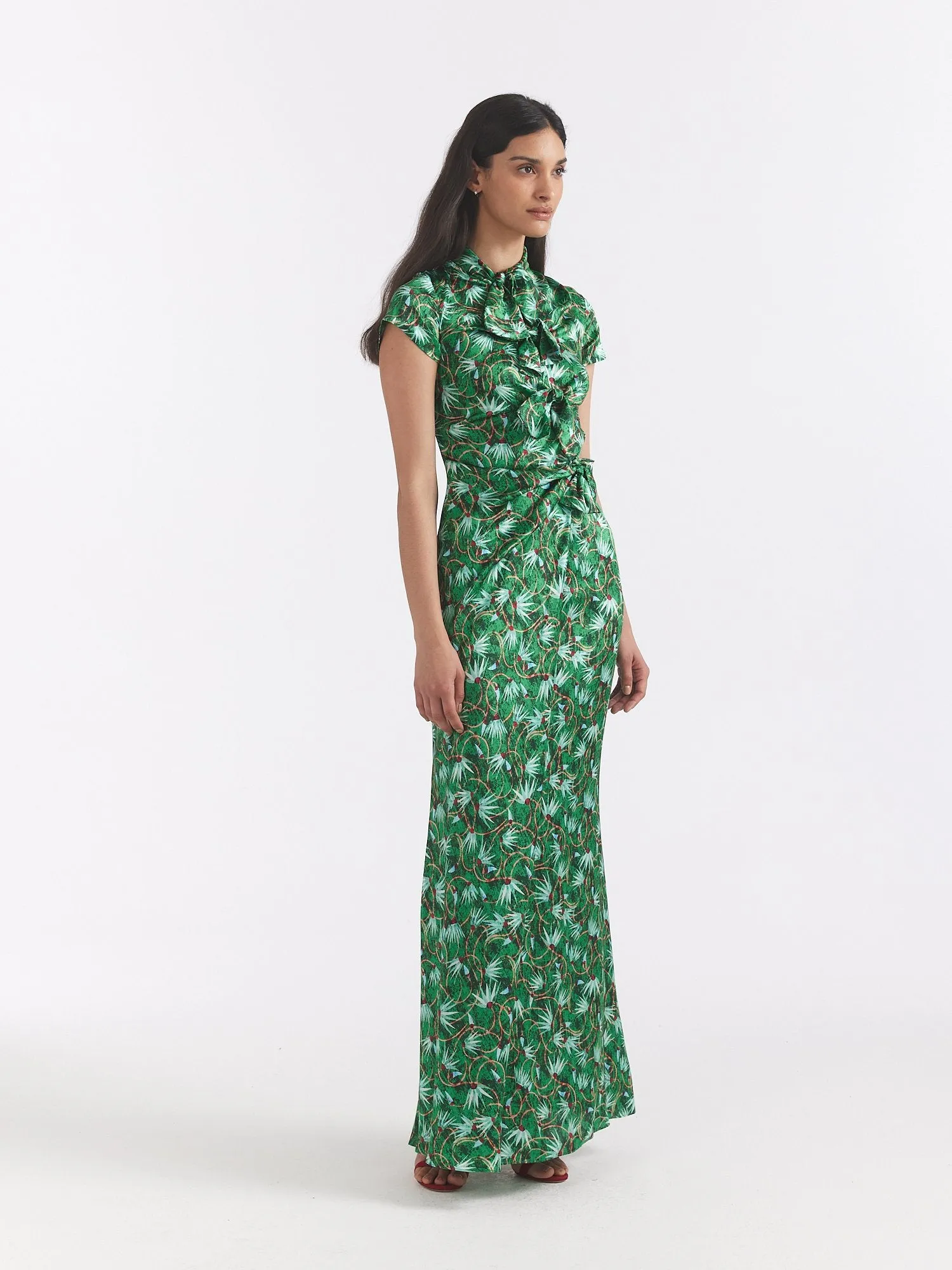 Kelly Printed Turtleneck Maxi Dress