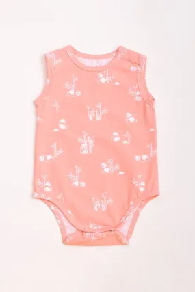 Kyle Onesie - Coral Bamboo Pandas