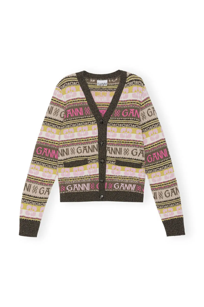 Logo Wool Mix Cardigan K2035