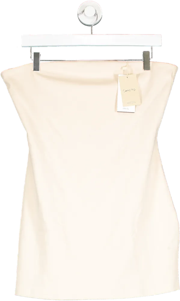 MANGO Cream Strapless Mini Dress BNWT UK 12