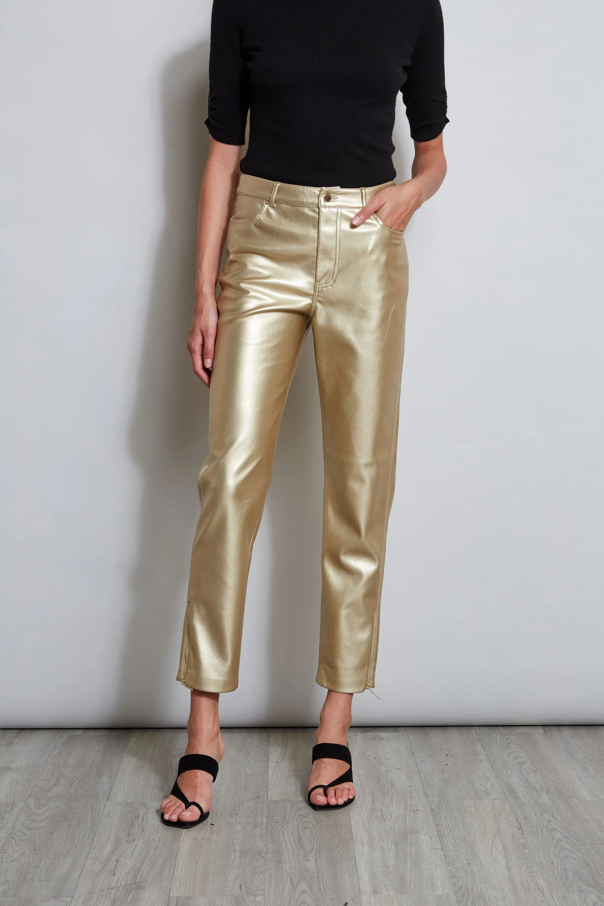 Metallic Vegan Leather Pant