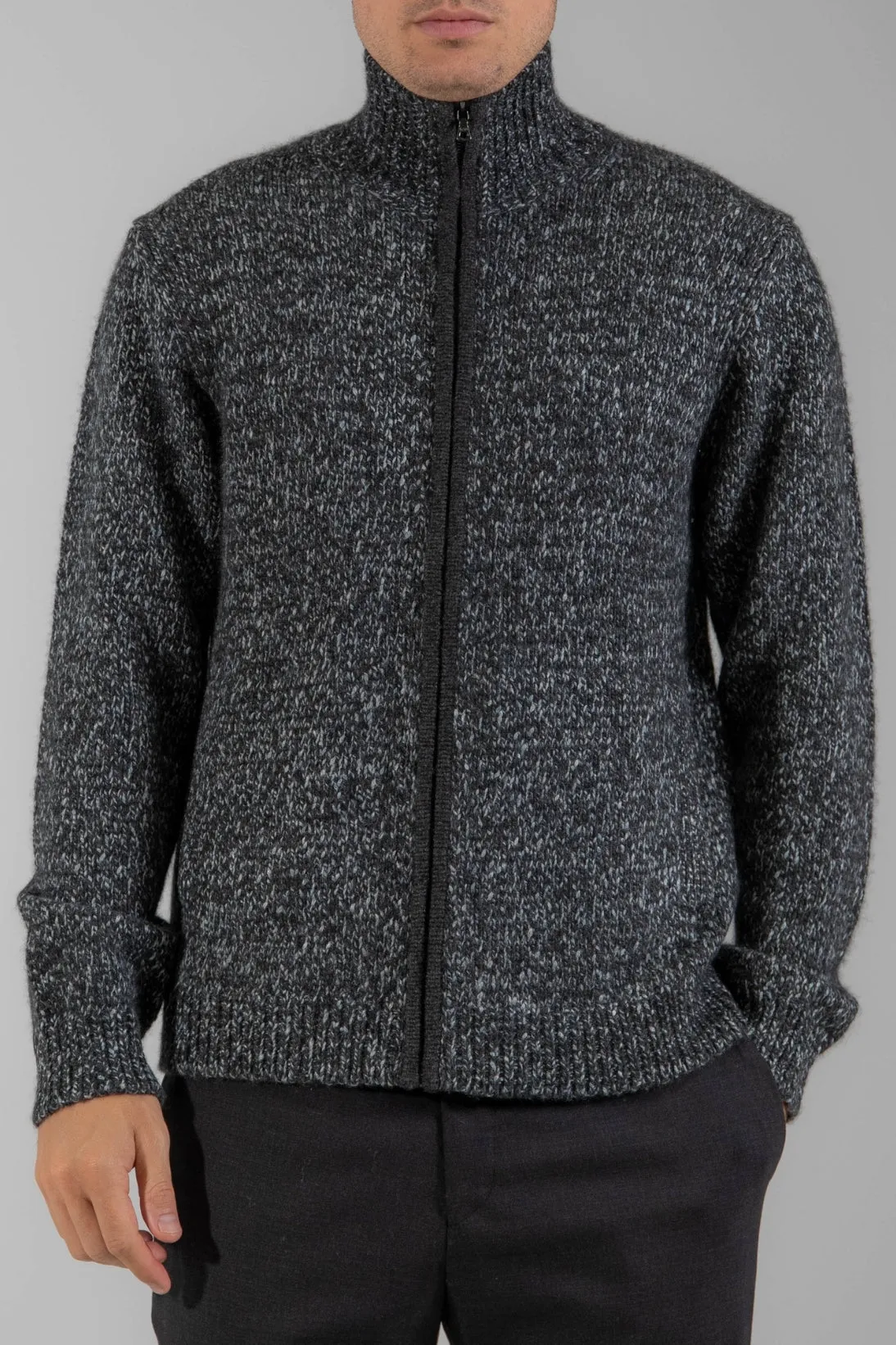 MOCK NECK ZIP FRONT CARDIGAN