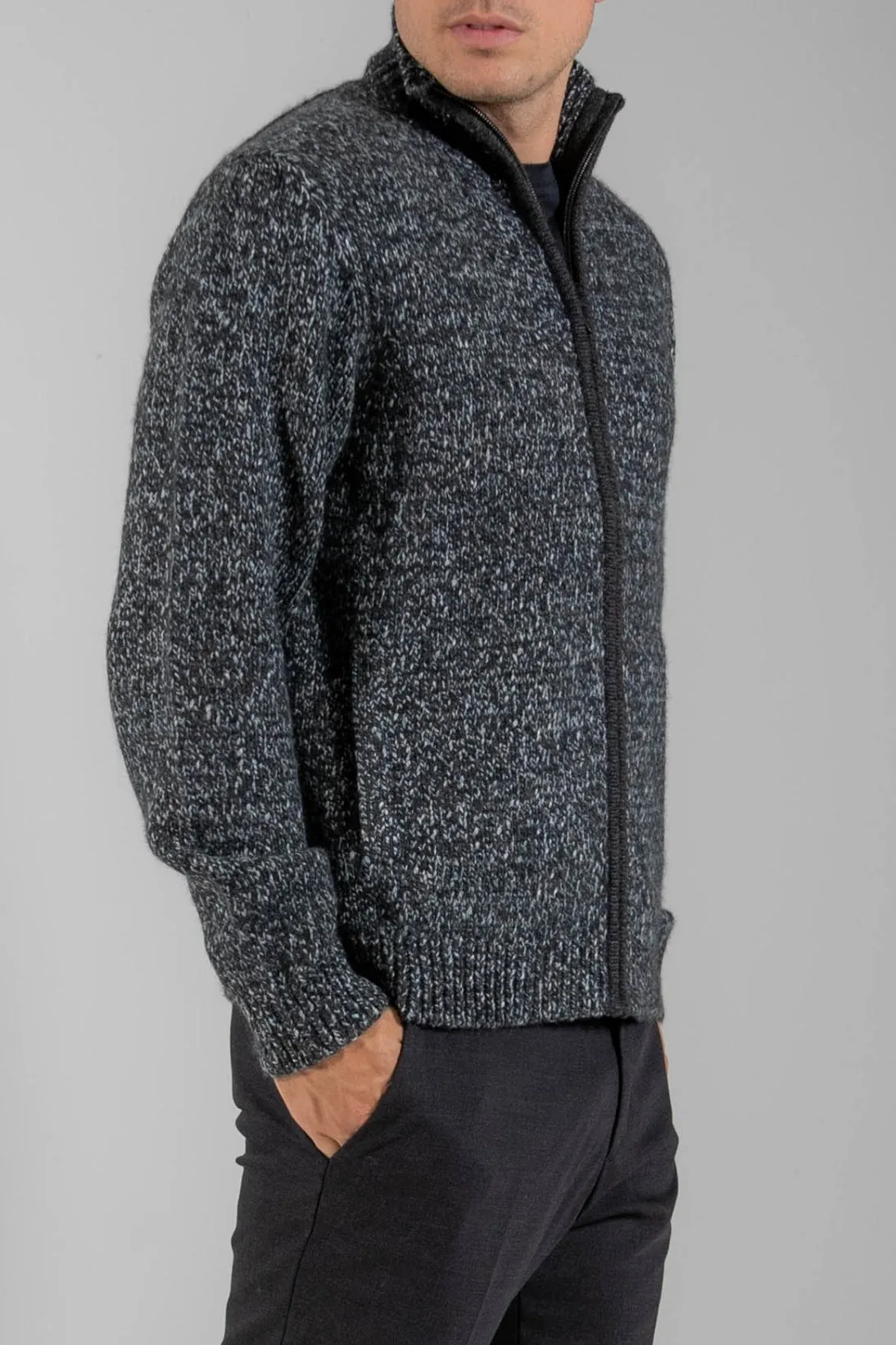 MOCK NECK ZIP FRONT CARDIGAN