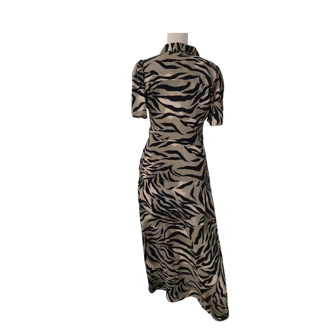 New Look Light Green Tiger Print Collared Maxi Dress | Pre Loved |