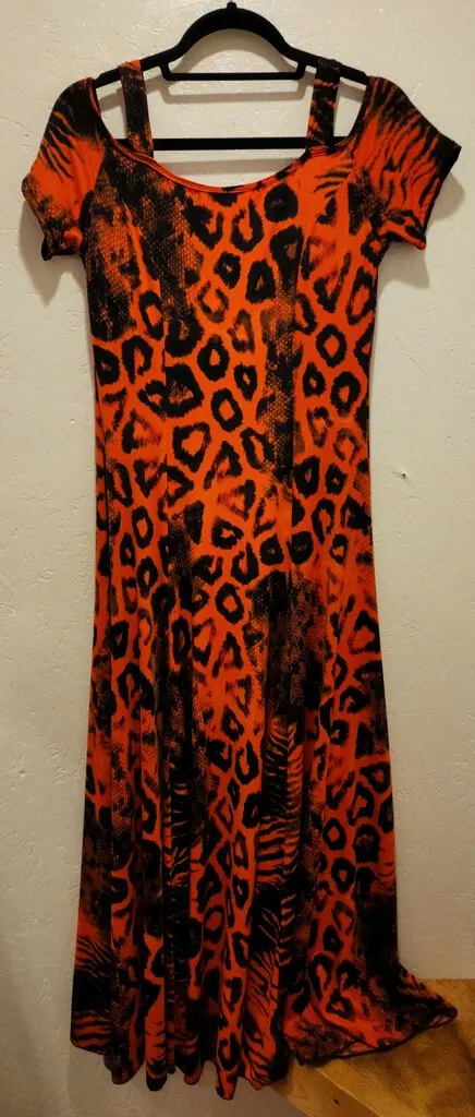 New! Silky Figure Flattering Animal Print Dress Size XXL