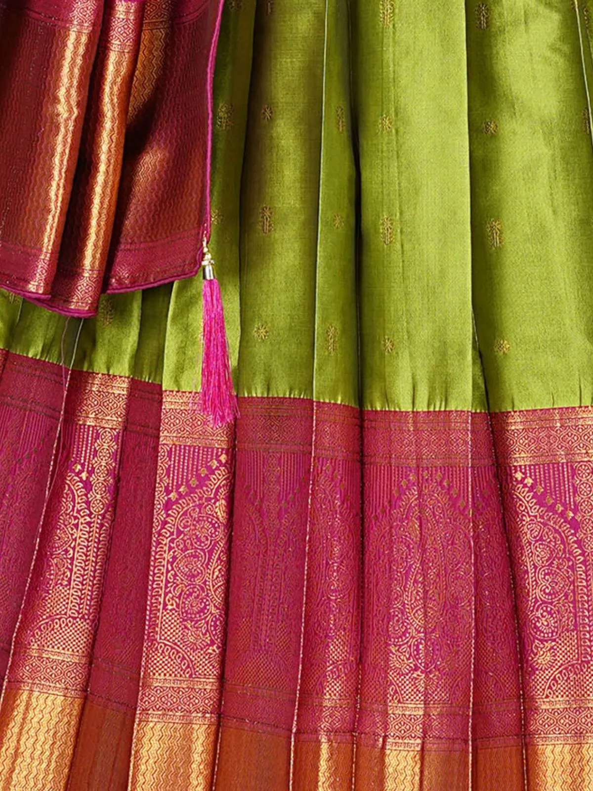 Odette Green Banarasi Silk Woven Stitched Gown  for Women