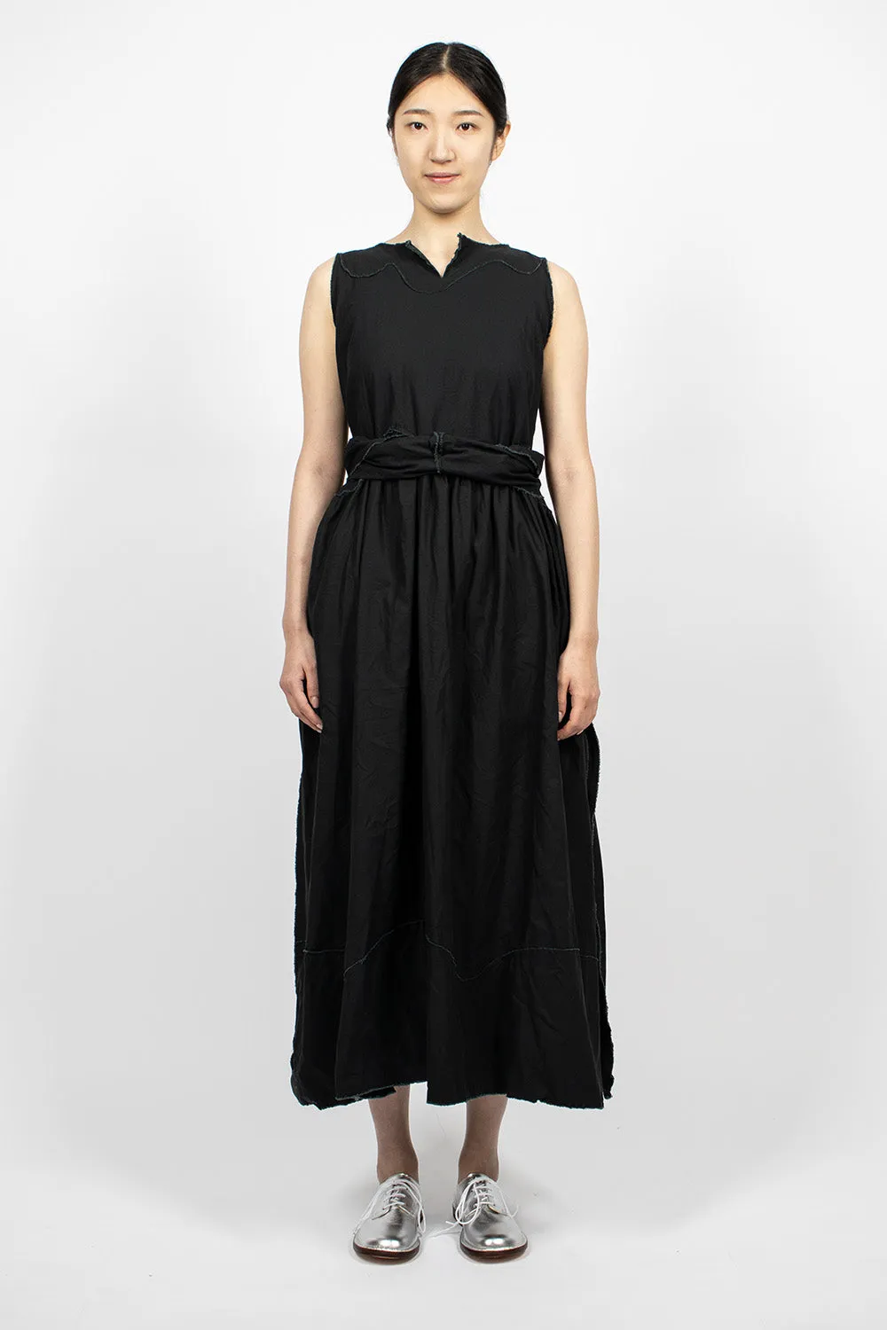 Pinafore Raw Cut Dress Black