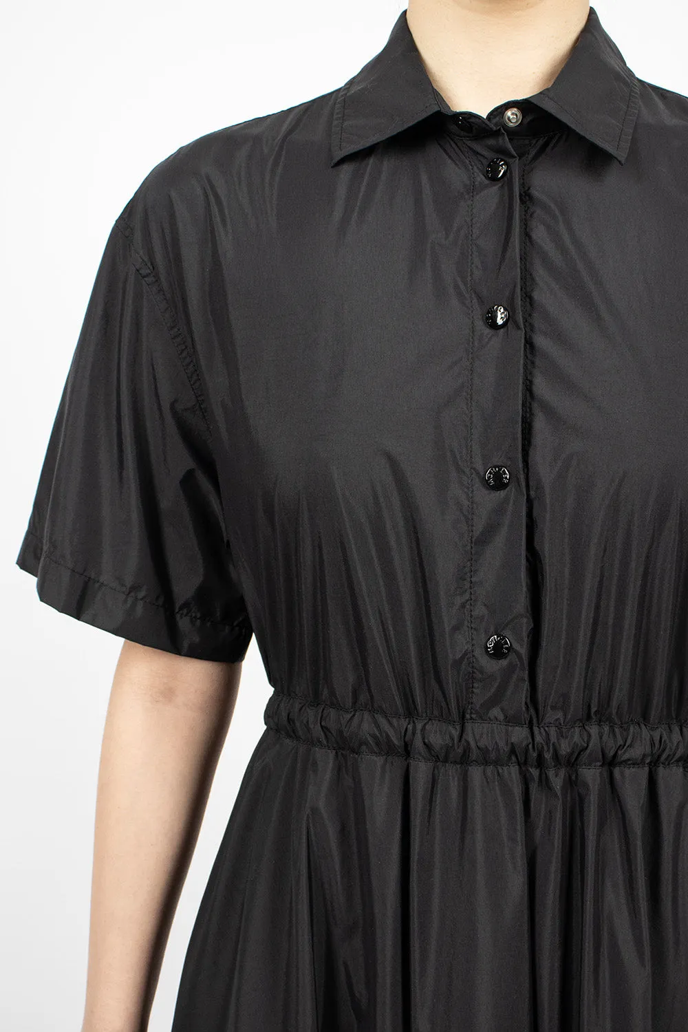 Poplin Shirt Dress Black