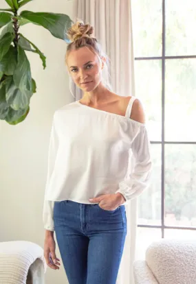 Red Haute - One Shoulder Top Ivory