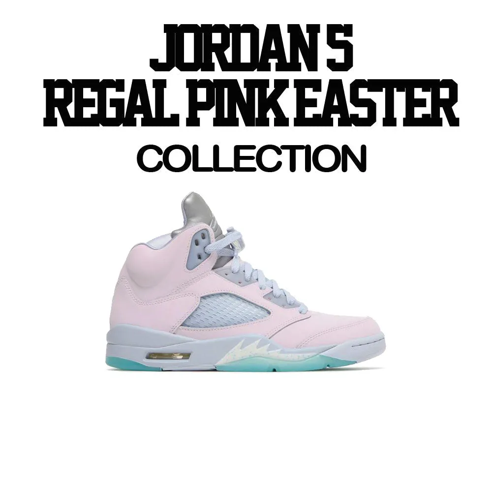 Retro 5 Regal Pink Easter Shirt - Rolie Time - White