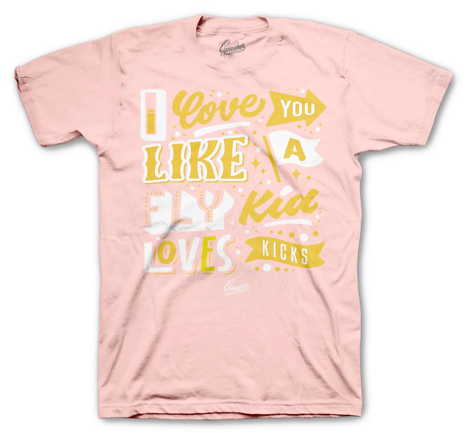 Retro 6 Gold hoops Shirt - Love Kicks - Light Pink