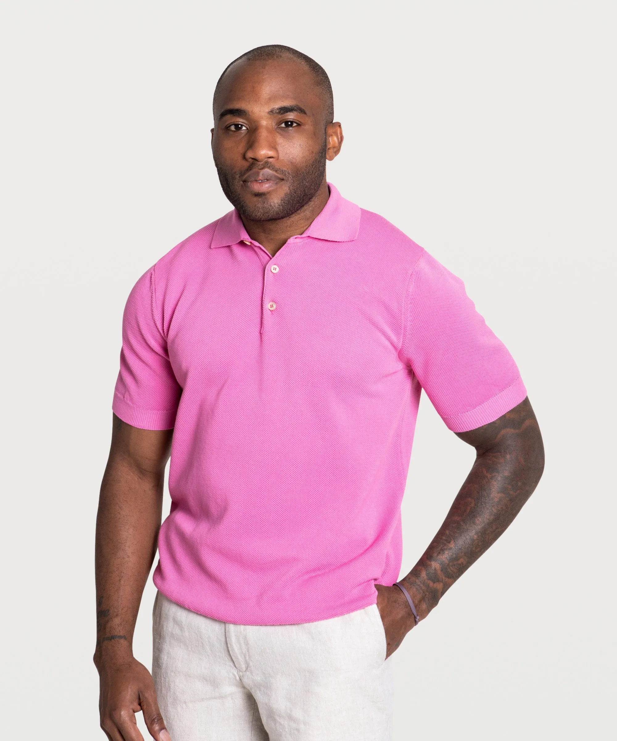 Short Sleeve Pique Polo Sweater