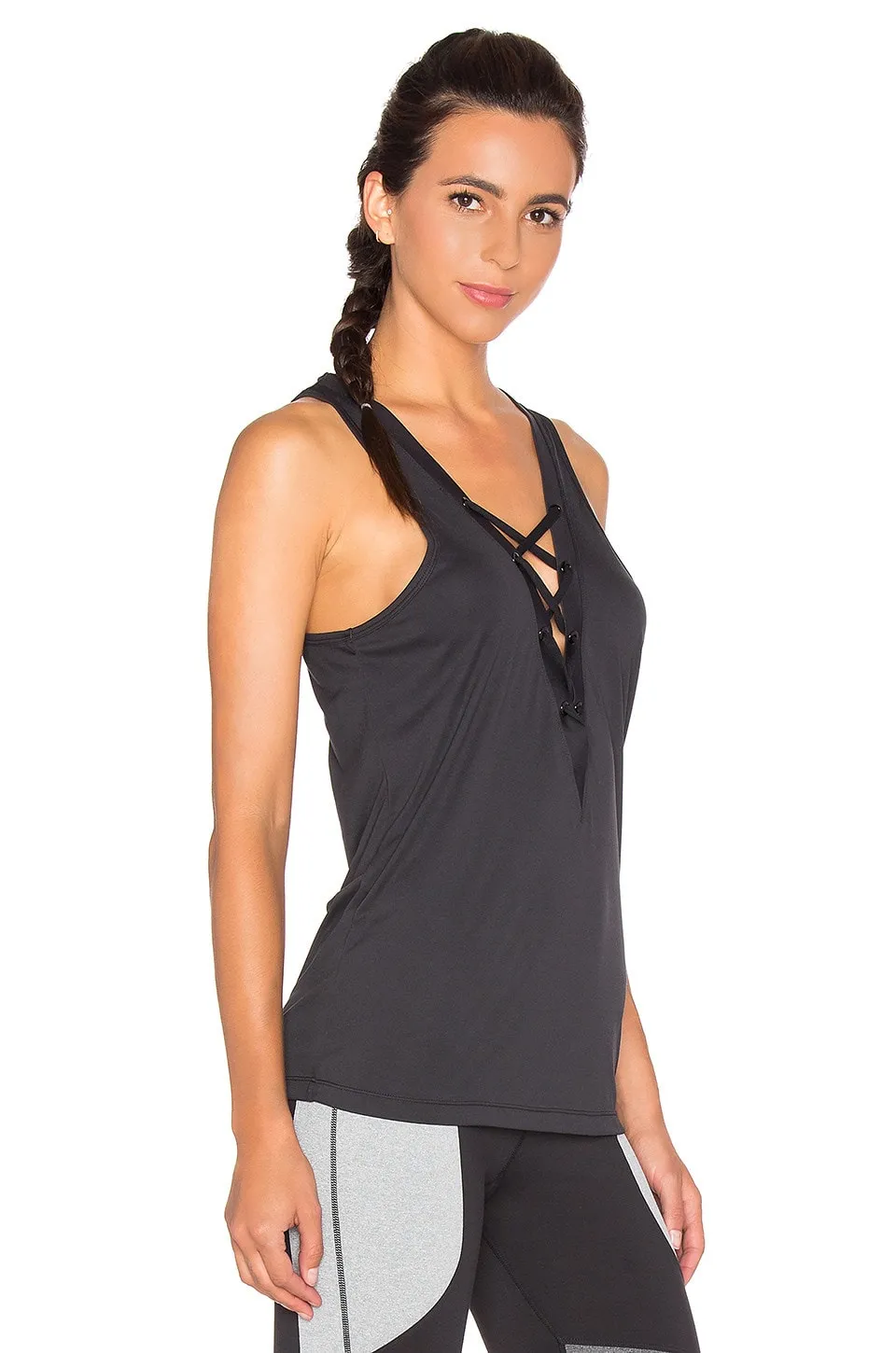 Splits59 Melrose Tie Front Noir Tank